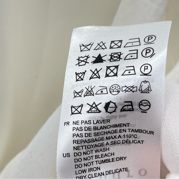 Sandro Paris Mirtylles White Floral Lace Viscose Satin Blouse Size Small - Picture 15 of 16